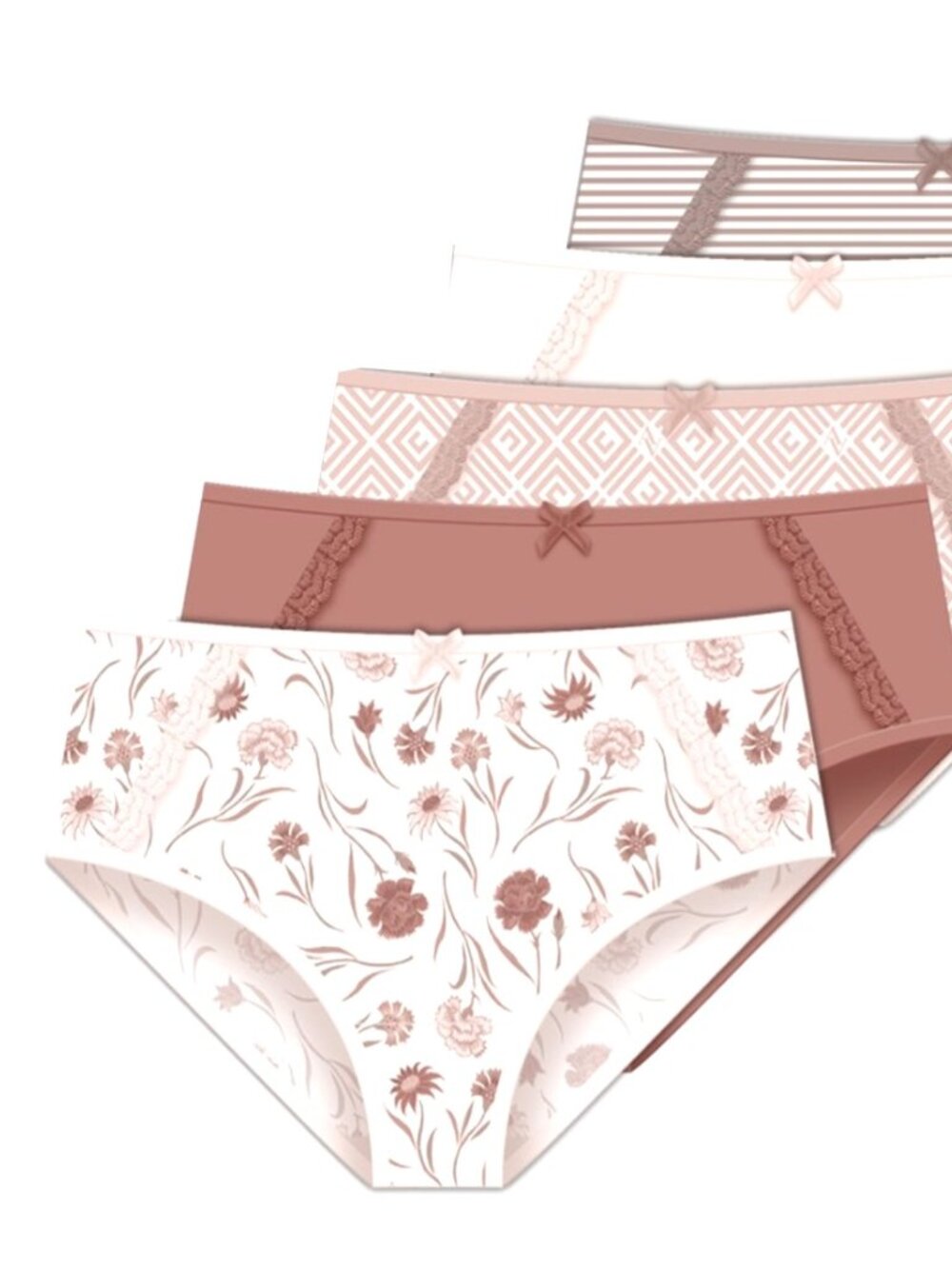 Adrienne Vittadini Women's Brushed Microfiber Brief Panties, 5-Pack